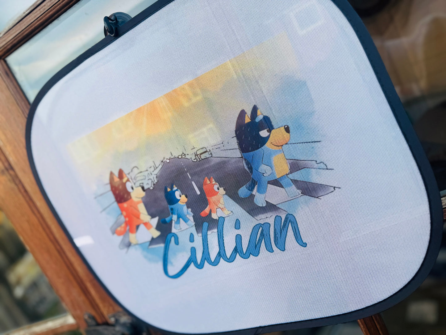 THE HEELERS BLUEY THEME CAR SUN SHADE