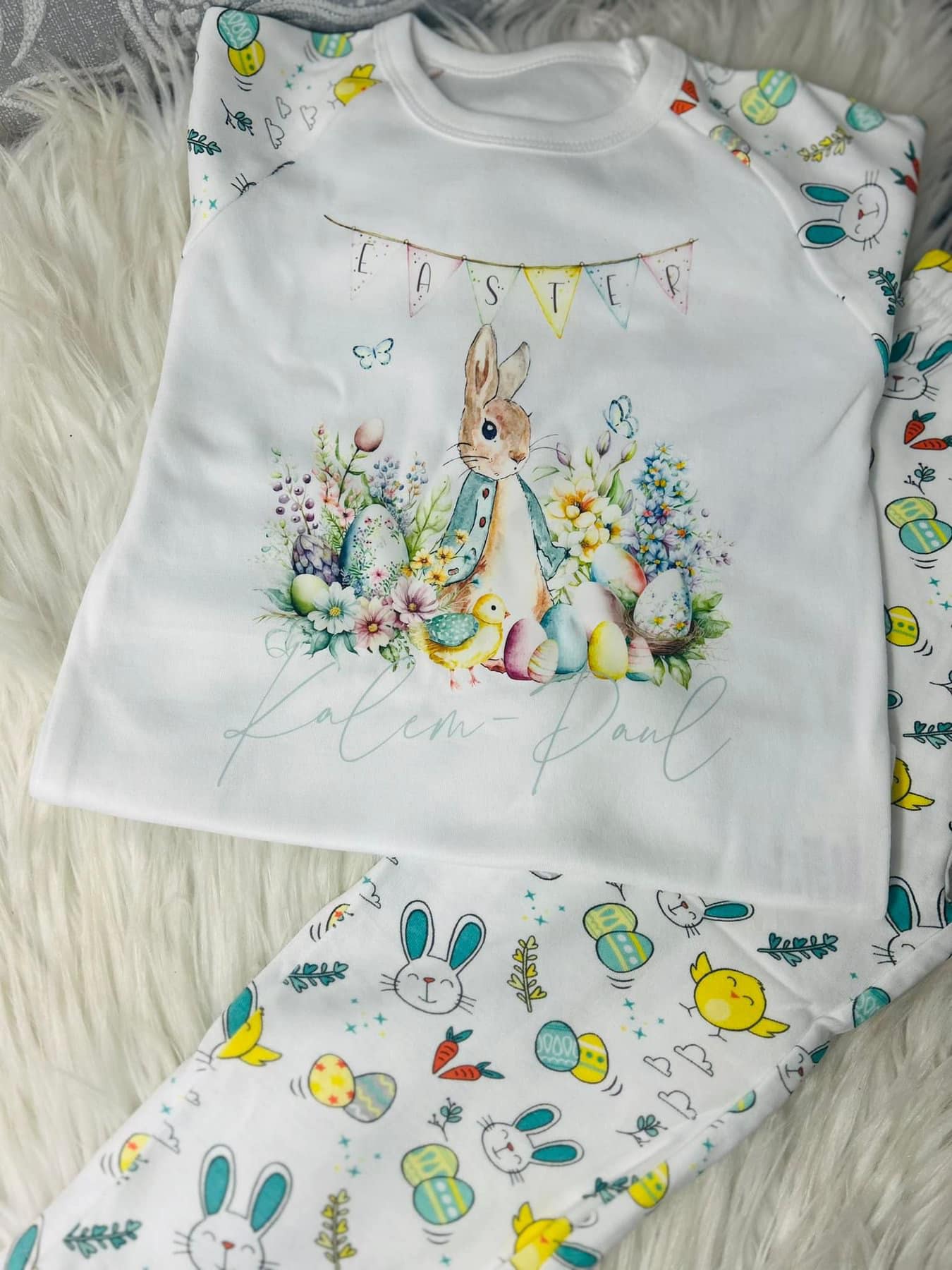 GREEN JACKET BUNNY EASTER PJS