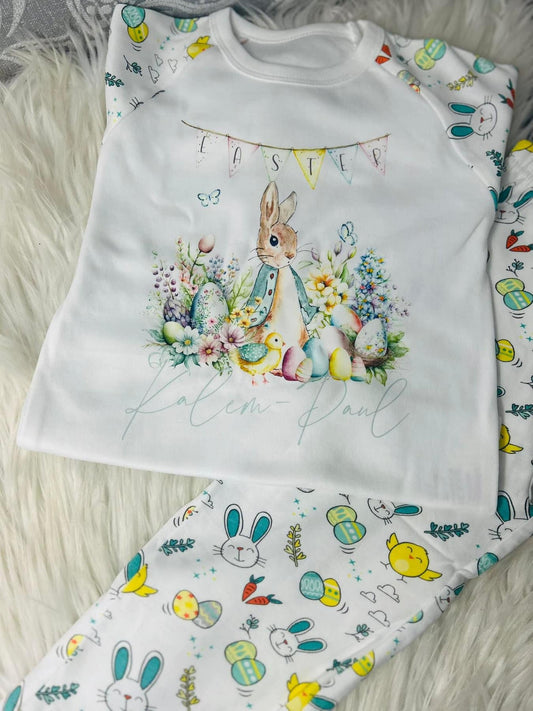 GREEN JACKET BUNNY EASTER PJS