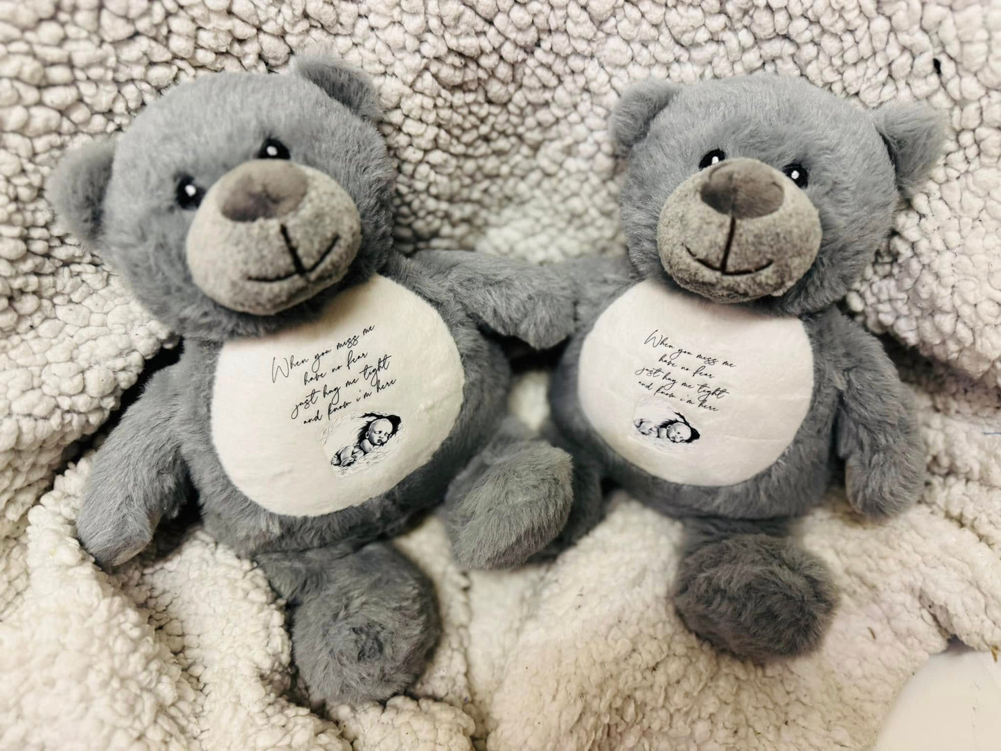 ANGEL BABY MEMORIAL GREY TEDDY BEAR