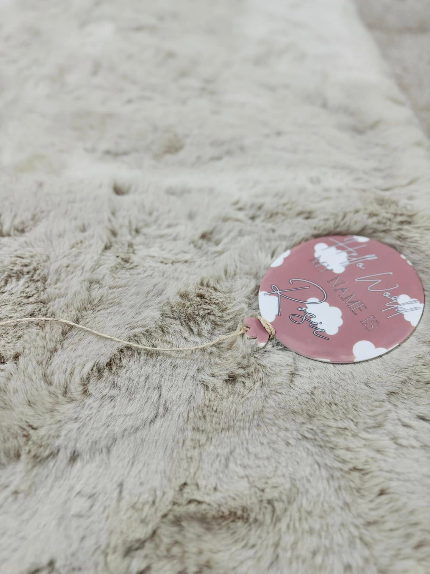 pink cloud balloon personalised hello world name plaque