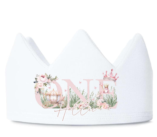 PINK CARRIAGE BIRTHDAY CROWN~ 1-4 YEARS