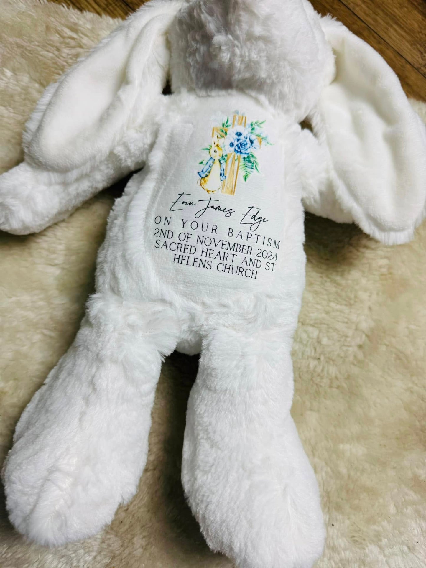 ON YOUR BAPTISM PERSONALISED WHITE BUNNY