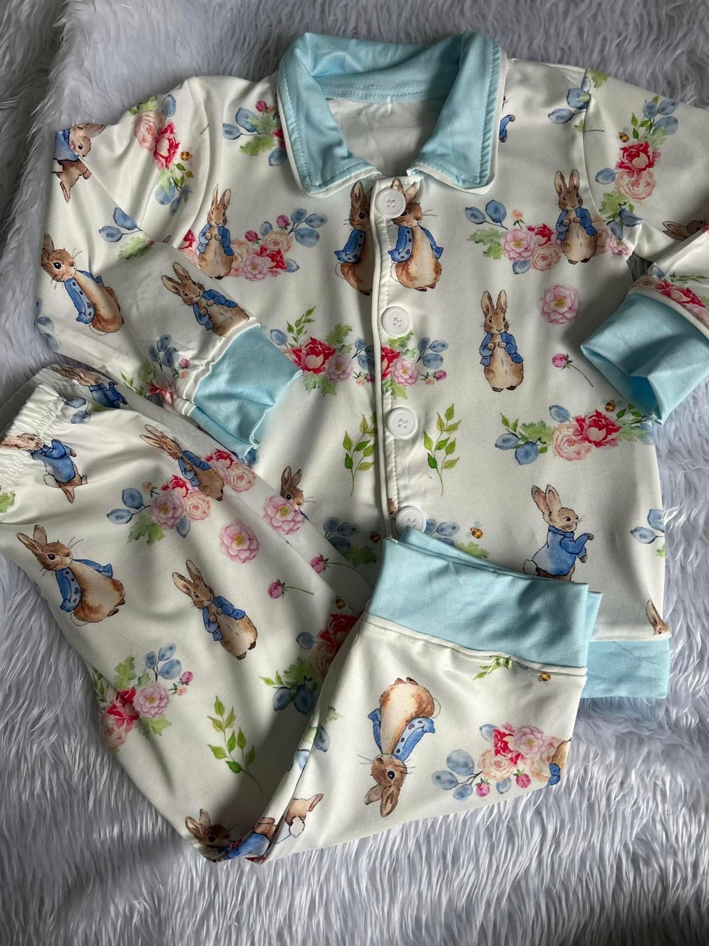 BLUE RABBIT PETER PJS~ PERSONALISED