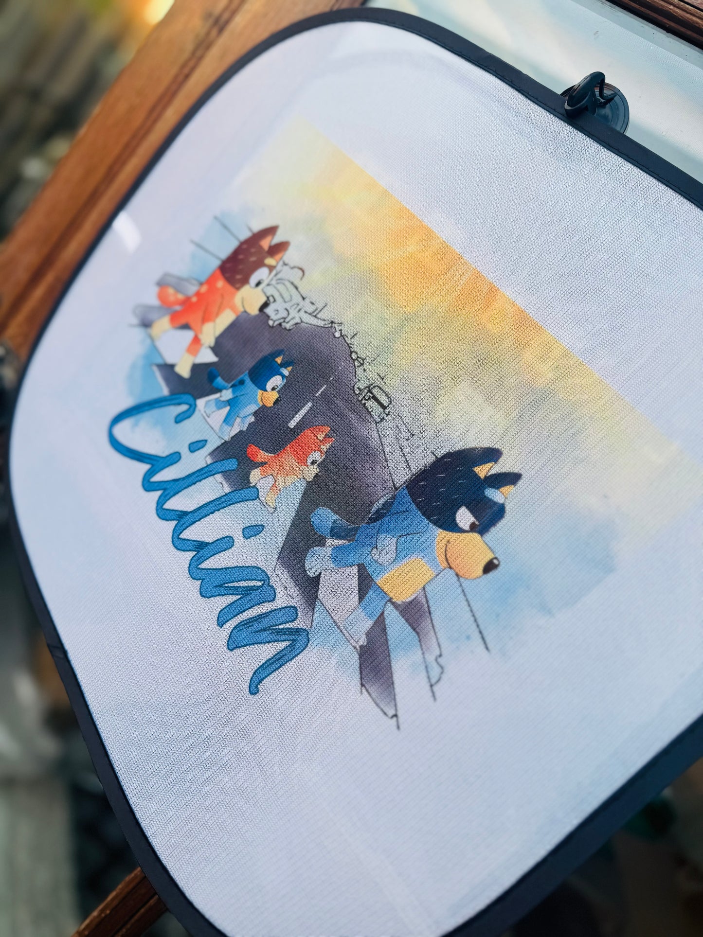 THE HEELERS BLUEY THEME CAR SUN SHADE