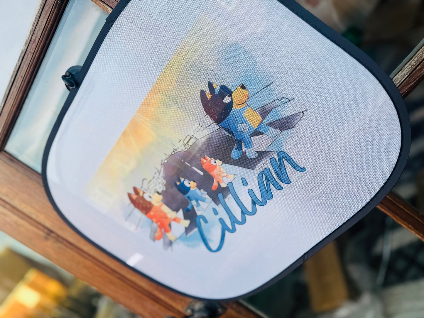 THE HEELERS BLUEY THEME CAR SUN SHADE