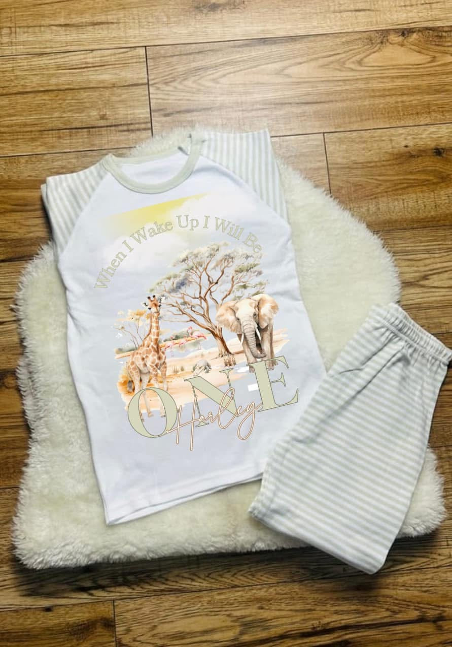 WATERCOLOR SAFARI PJS BIRTHDAY