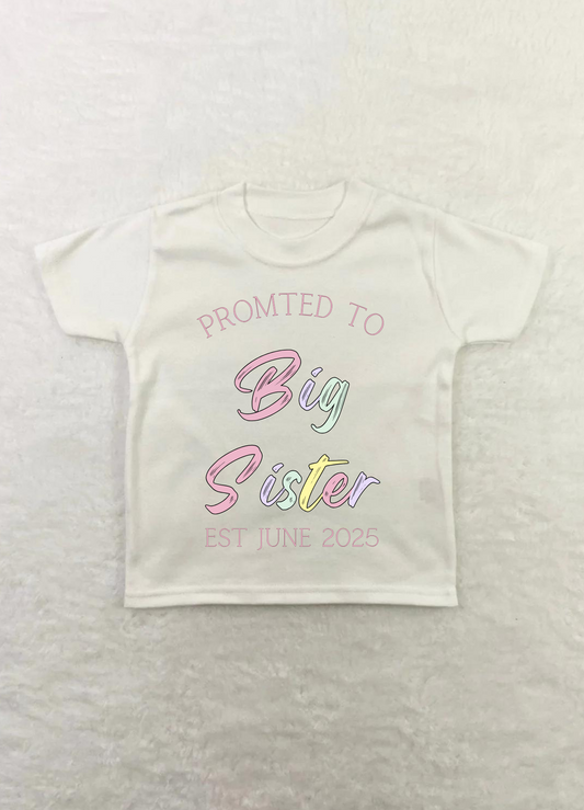 promoted to big sister est t-shirt